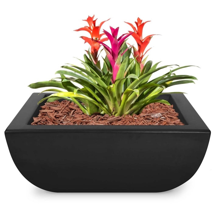 24" Avalon GFRC Planter Bowl in Black