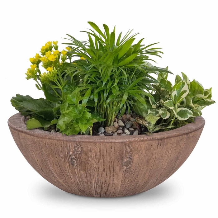 27" Sedona Wood Grain Planter Bowl in Oak
