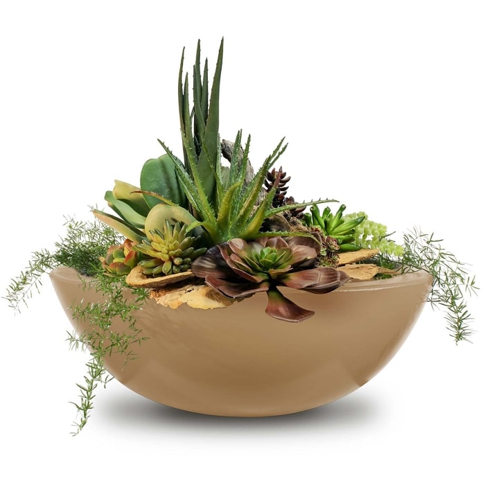 27" Sedona GFRC Planter Bowl in Brown