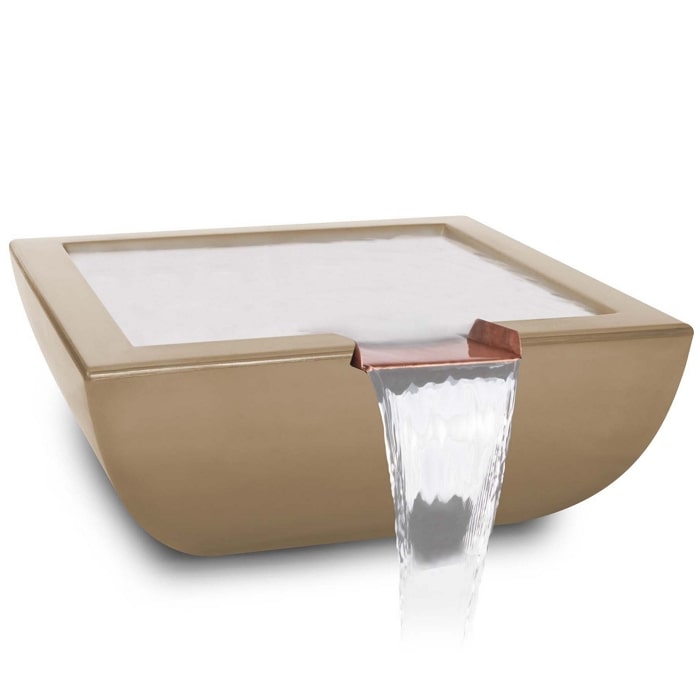 36" Avalon GFRC Water Bowl in Brown
