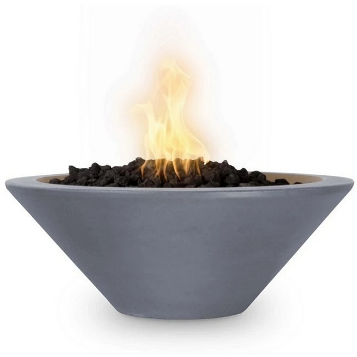 36" Cazo GFRC Fire Bowl - Match Lit in Gray