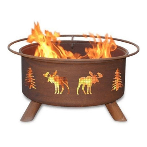 Moose & Trees Steel Fire Pit by Patina Products