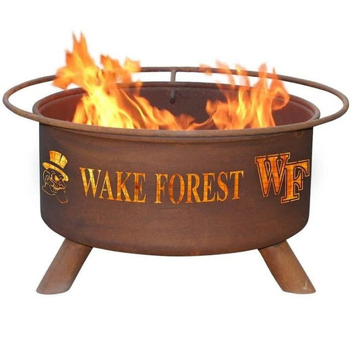 Wake Forest F477 Steel Fire Pit by Patina Products with white background.