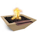 24" Maya GFRC Fire & Wide Spill Water Bowl - 12V Electronic Ignition in Brown