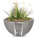 30" Luna GFRC Planter Bowl with Water in Natural Gray