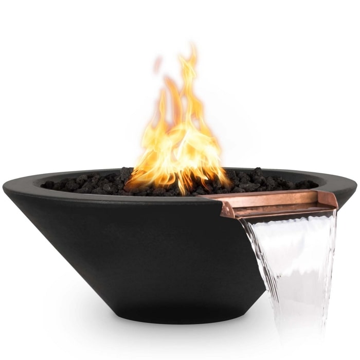 31" Cazo GFRC Fire & Water Bowl in Black
