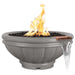 36" Roma GFRC Concrete Fire & Water Bowl - Match Lit in Natural Gray