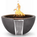 38" Luna GFRC Fire & Water Bowl - Match Lit in Chestnut