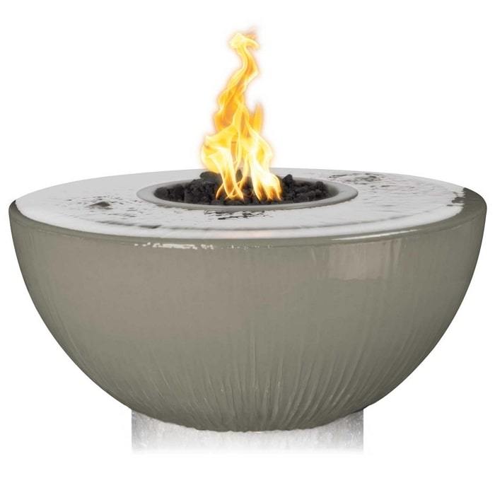 38" Sedona GFRC Fire & Water Bowl - 360° Spill in Ash
