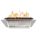 48" X 20" Linear Maya GFRC Fire & Water Bowl - Match Lit in White Limestone