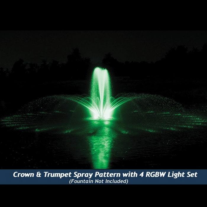 Airmax RGBW Color Changing LED Fountain 4 Light Set in Green Light