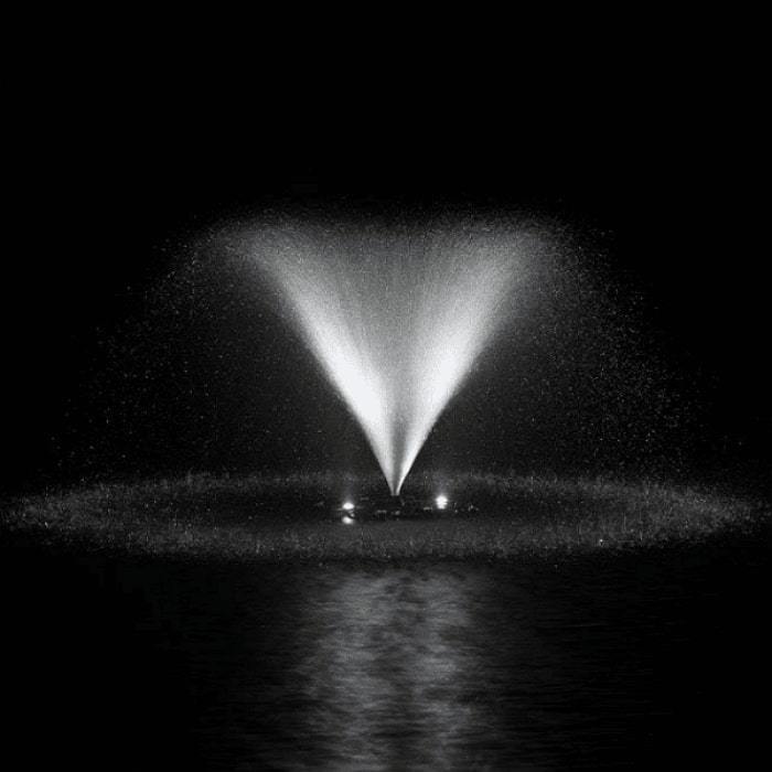 Airmax White LED Fountain Light Set in a Pond Fountain