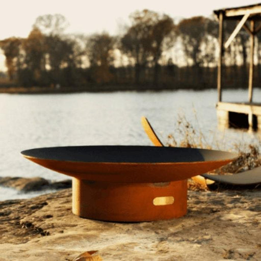 Asia 36" Fire Pit by Fire Pit Art with a Pond Background