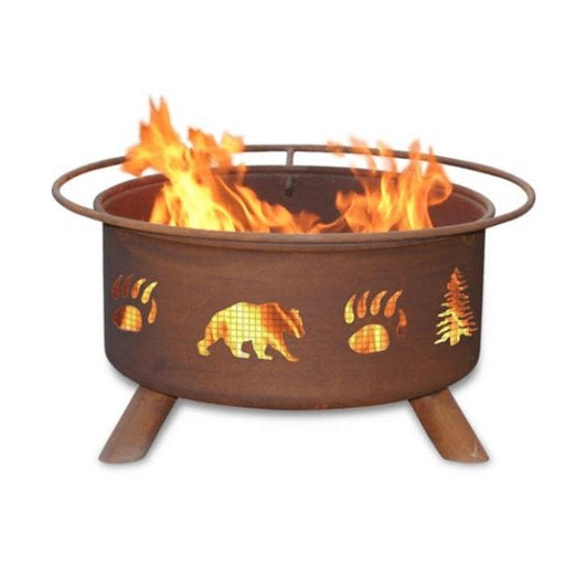 Bear & Trees Steel Fire Pit by Patina Products