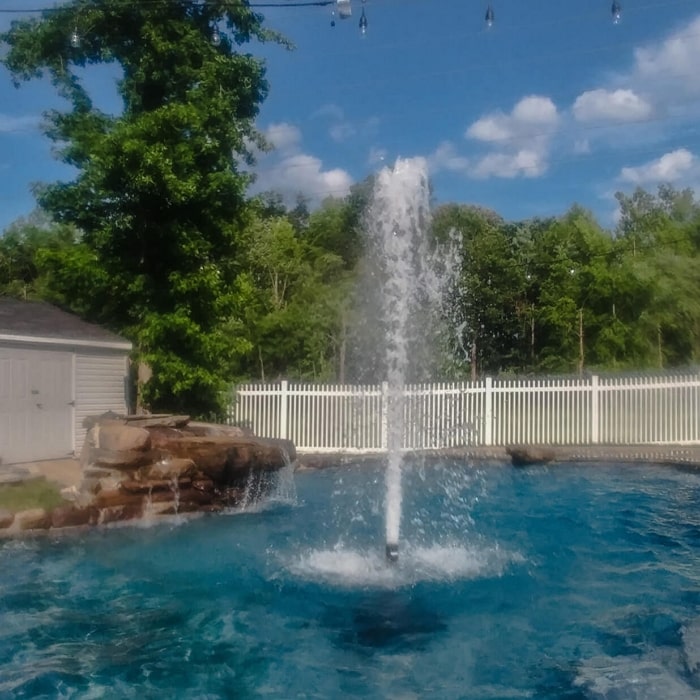 Bearon Aquatics Fixed Base Vertical Shallow Pond Fountain with Pontus Spray Nozzle
