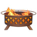 Crossfire F118 Steel Fire Pit by Patina Products with white background.
