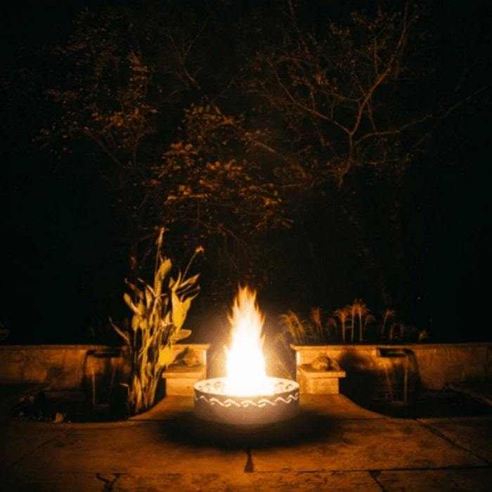 Fire Surfer Stainless Steel Fire Pit by Fire Pit Art with Beautiful Fire Inside the Pit