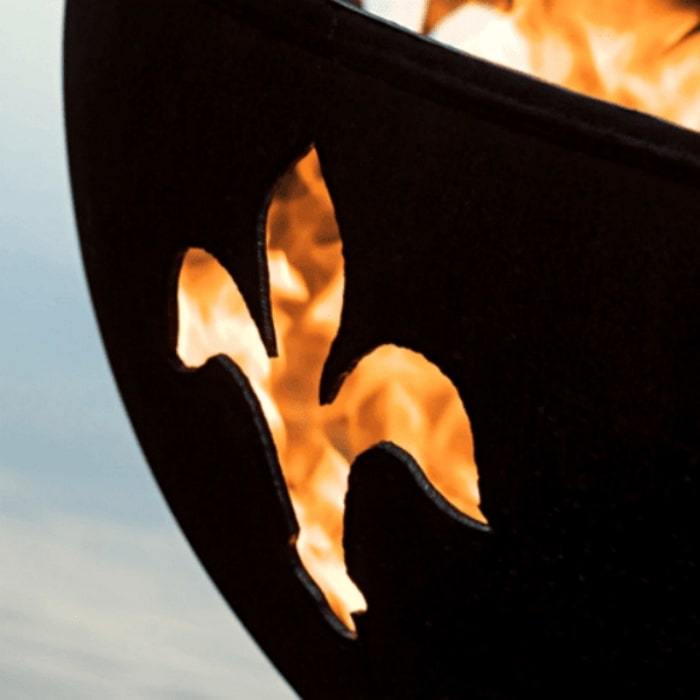 Focused Image of Fleur De Lis 36" Fire Pit by Fire Pit Art