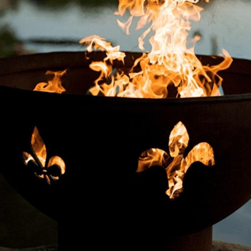 Fleur De Lis 36" Fire Pit by Fire Pit Art with Fire Inside