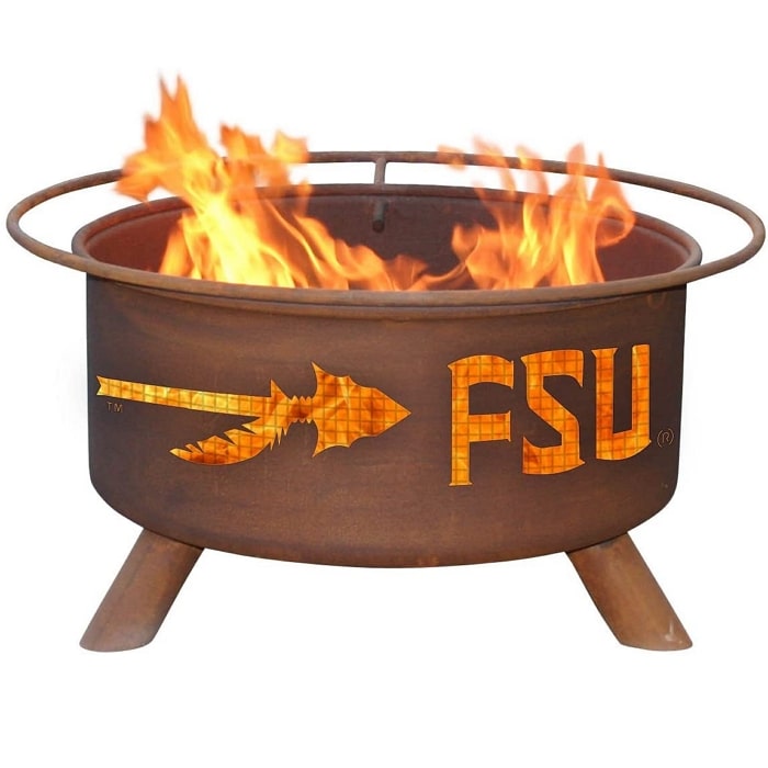 Florida State F211 Steel Fire Pit by Patina Products with white background.