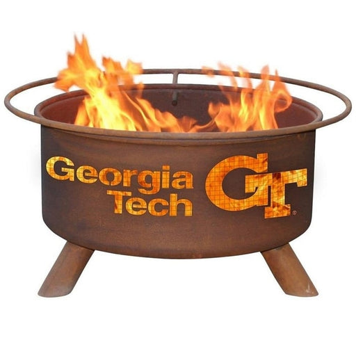 Georgia Tech F212 Steel Fire Pit by Patina Products with white background.