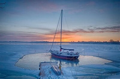 Sailboat in pond