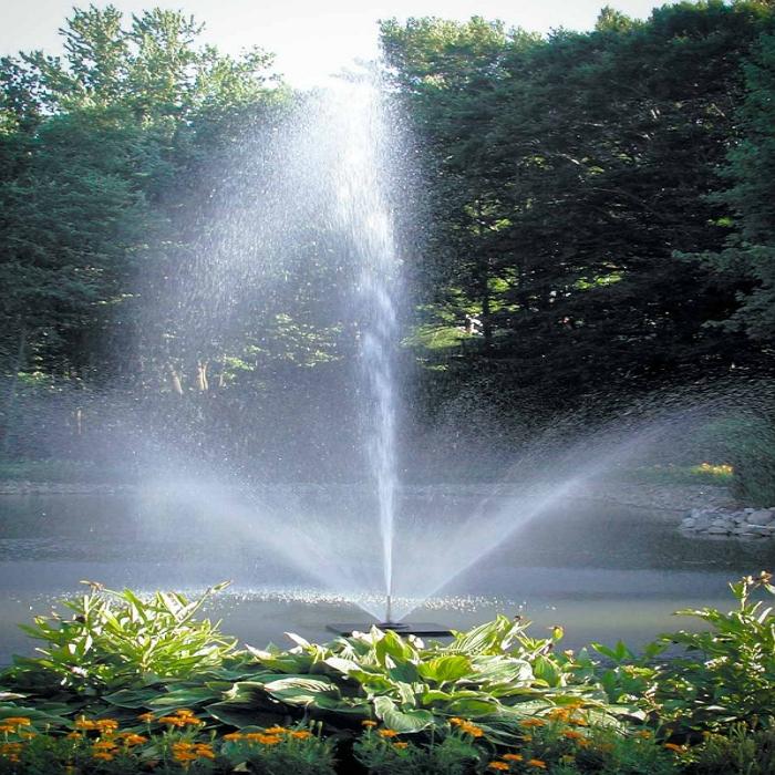 Scott Aerator Skyward Pond Fountain 1/2HP Shooting Water with Flowers and Trees