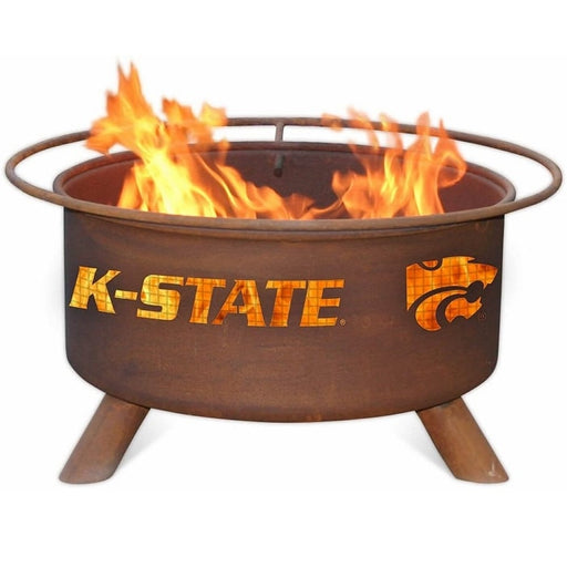 Kansas State F406 Steel Fire Pit by Patina Products with white background.