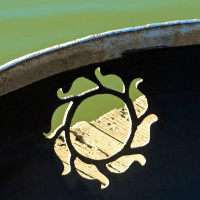 Kokopelli 36" Steel Fire Pit by Fire Pit Art with Sun Design