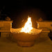 Manta Ray 36" Steel Fire Pit by Fire Pit Art with a Beautiful Fire Inside the Firepit