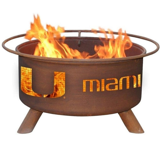 Miami F225 Steel Fire Pit by Patina Products with white background.