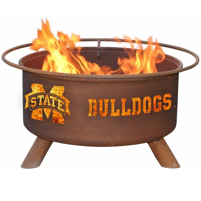 Mississippi State F246 Steel Fire Pit by Patina Products with white background.