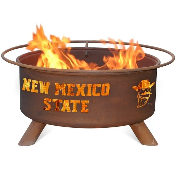New Mexico State F426 Steel Fire Pit by Patina Products with white background.