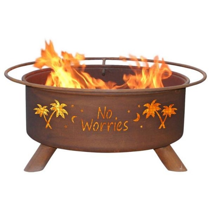No Worries F121 Steel Fire Pit by Patina Products with White Background