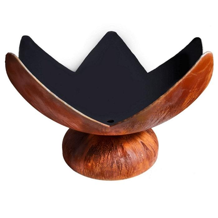 Ohio Flame Fire Flower Artisan Fire Bowl with White Background