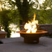 Saturn Steel Fire Pit with Lid by Fire Pit Art with Fire Inside the Pit