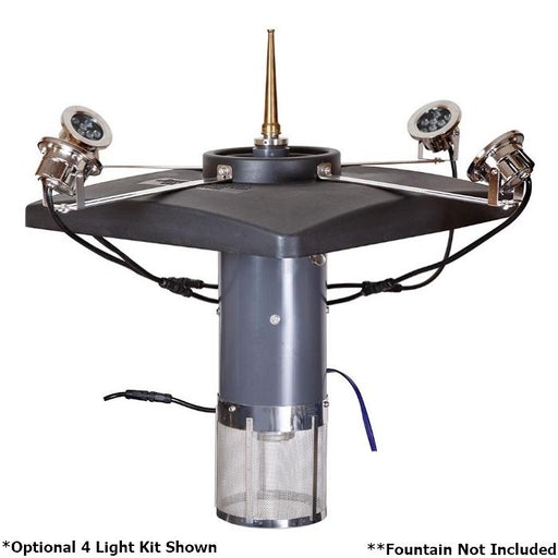 Optional 4 light kit mounted to a fountain that's not included but available for purchase separately.