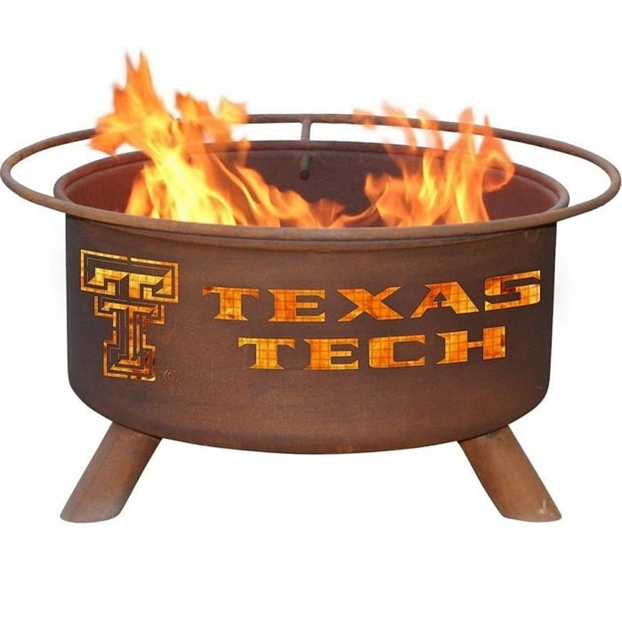 Texas Tech F233 Steel Fire Pit by Patina Products with white background.