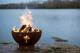 Tropical Moon 36" Steel Fire Pit by Fire Pit Art with A Lake Background