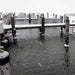 Scott Aerator Floating Pond De-Icer [12000] with Raining Snow Background